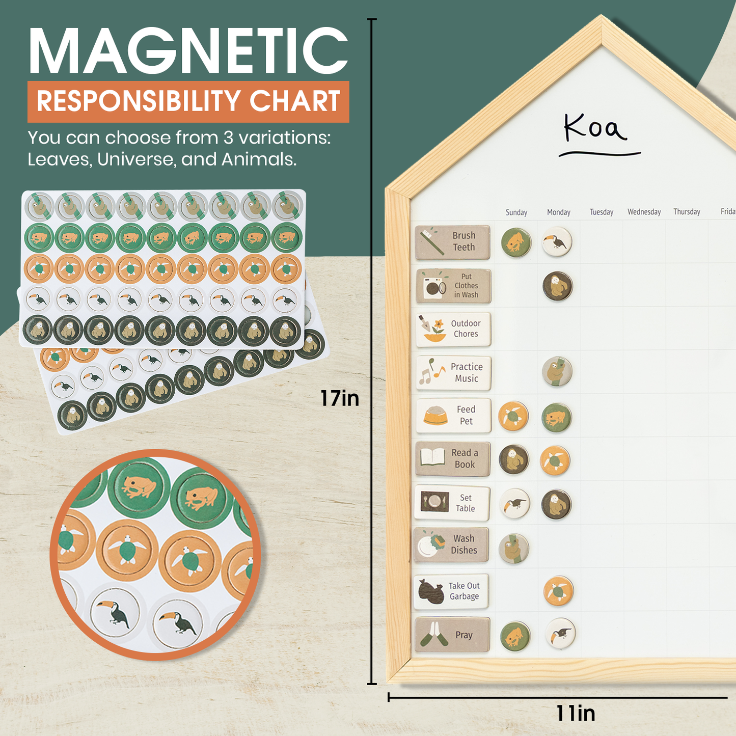 Tropical Animals Chore Chart