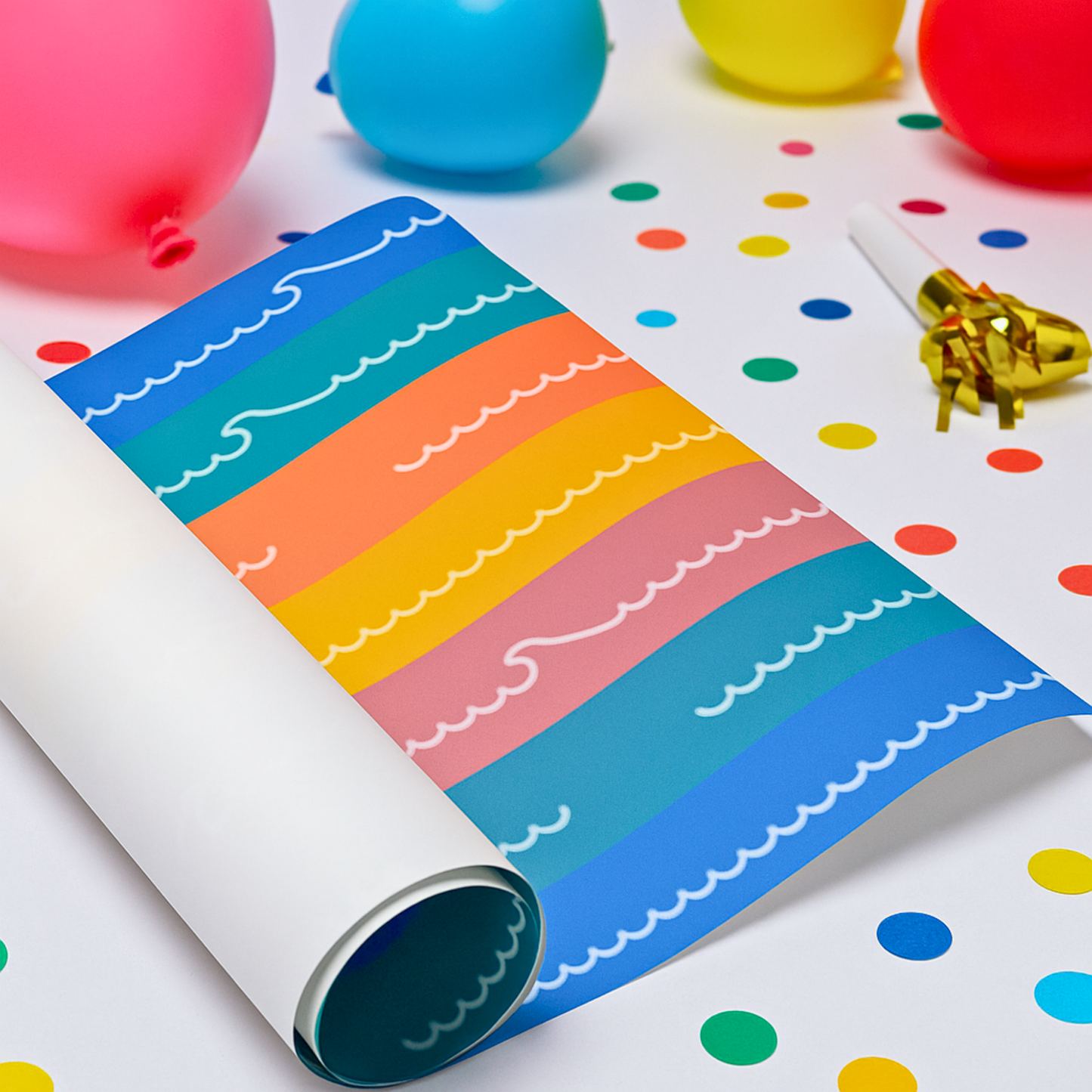 Colorful Sunset Waves Wrapping Paper