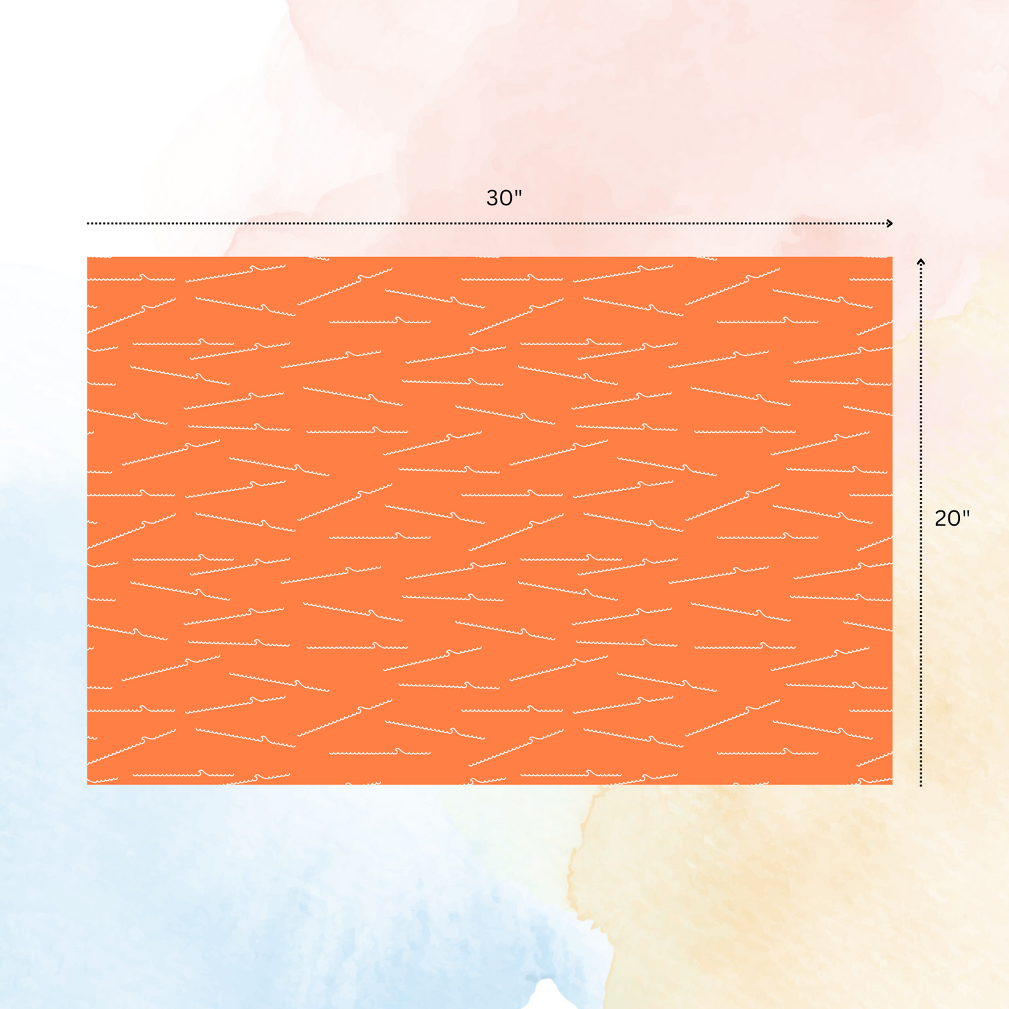 Orange Scattered Waves Gift Wrap Paper