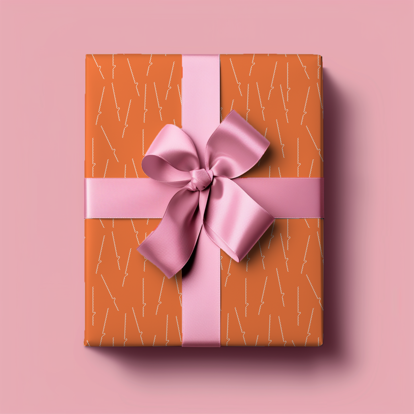 Orange Scattered Waves Gift Wrap Paper
