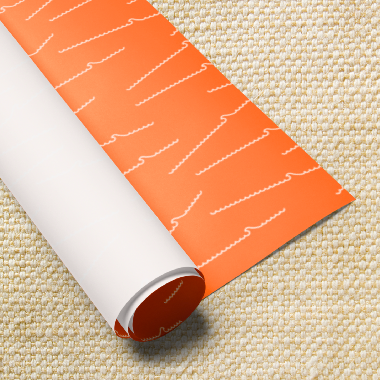 Orange Scattered Waves Gift Wrap Paper