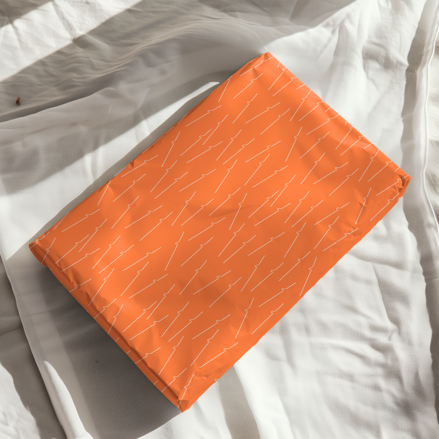 Orange Scattered Waves Gift Wrap Paper