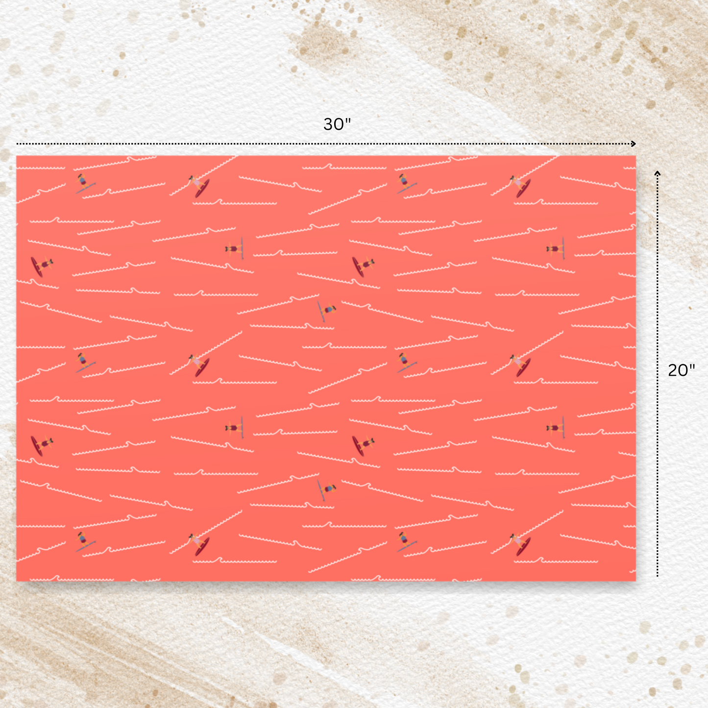 Coral Pink Surfer Wrapping Paper
