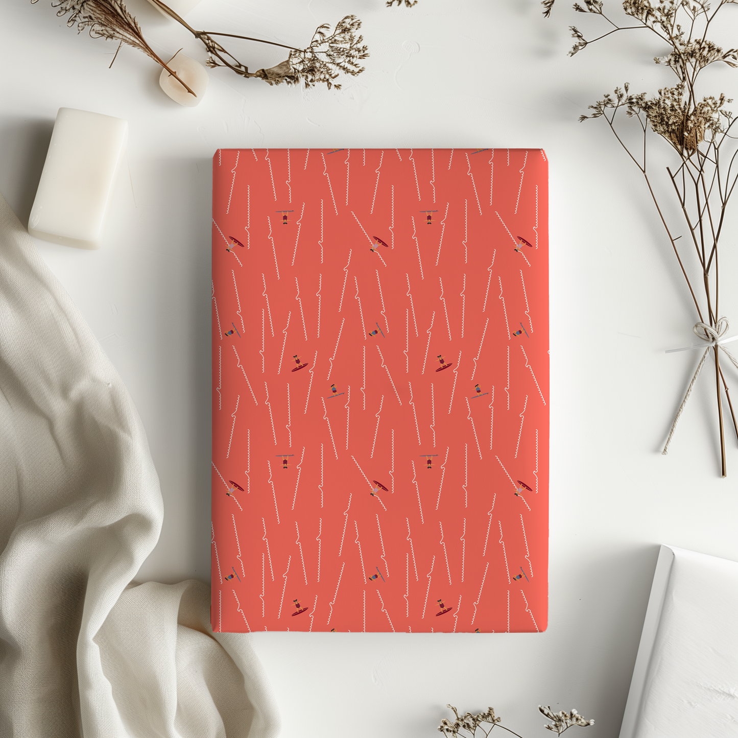 Coral Pink Surfer Wrapping Paper