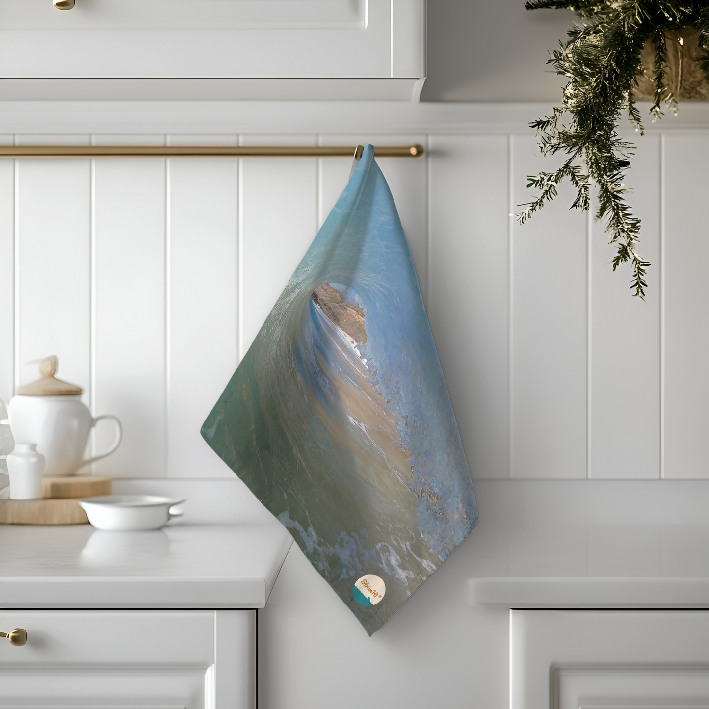 Peak-a-Boo Wave Tea Towel