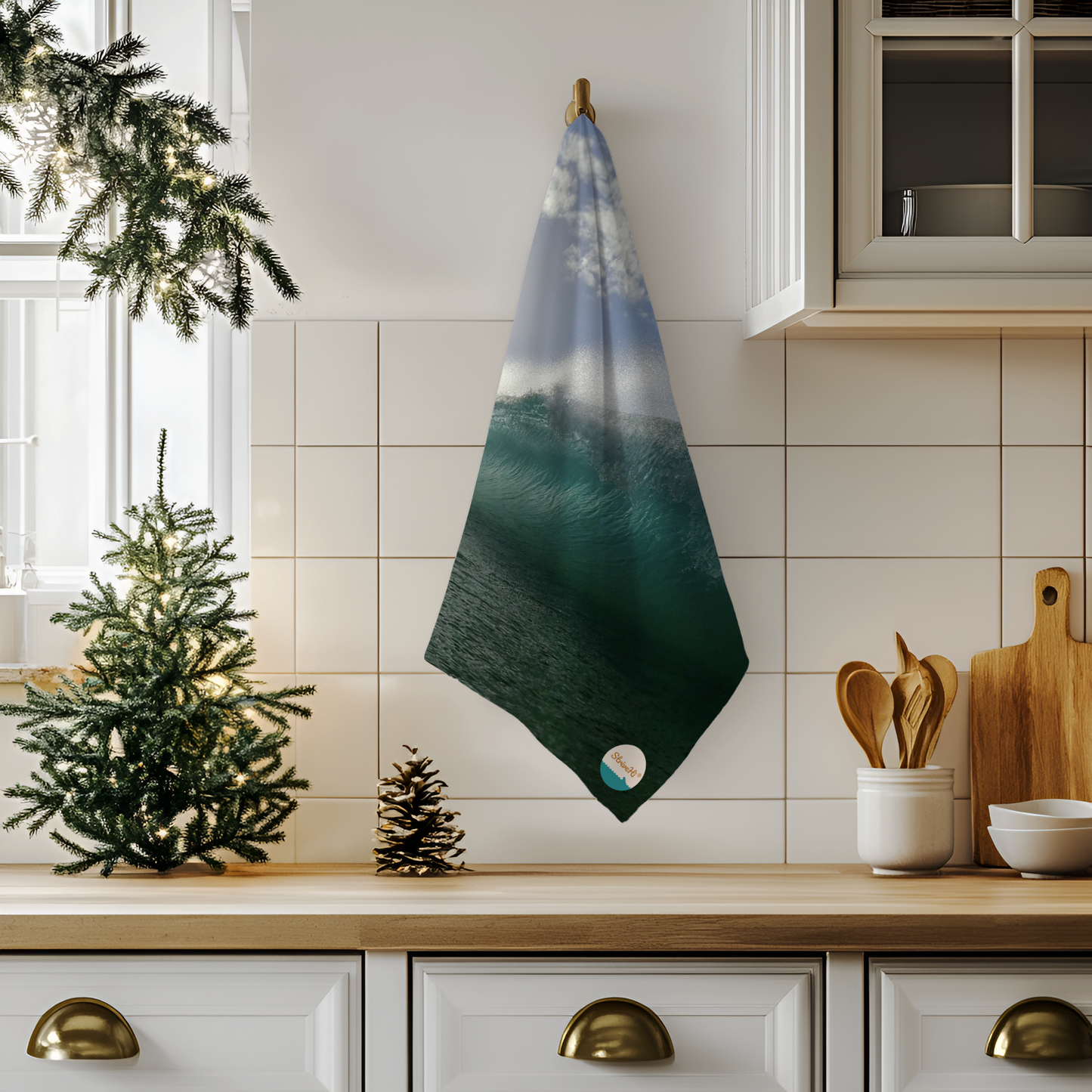 Sun Burst Wave Tea Towel