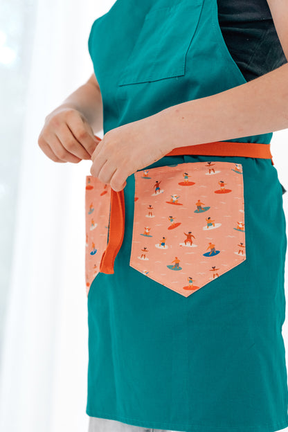 Tropical Teal + Pink Surfers Children's Apron