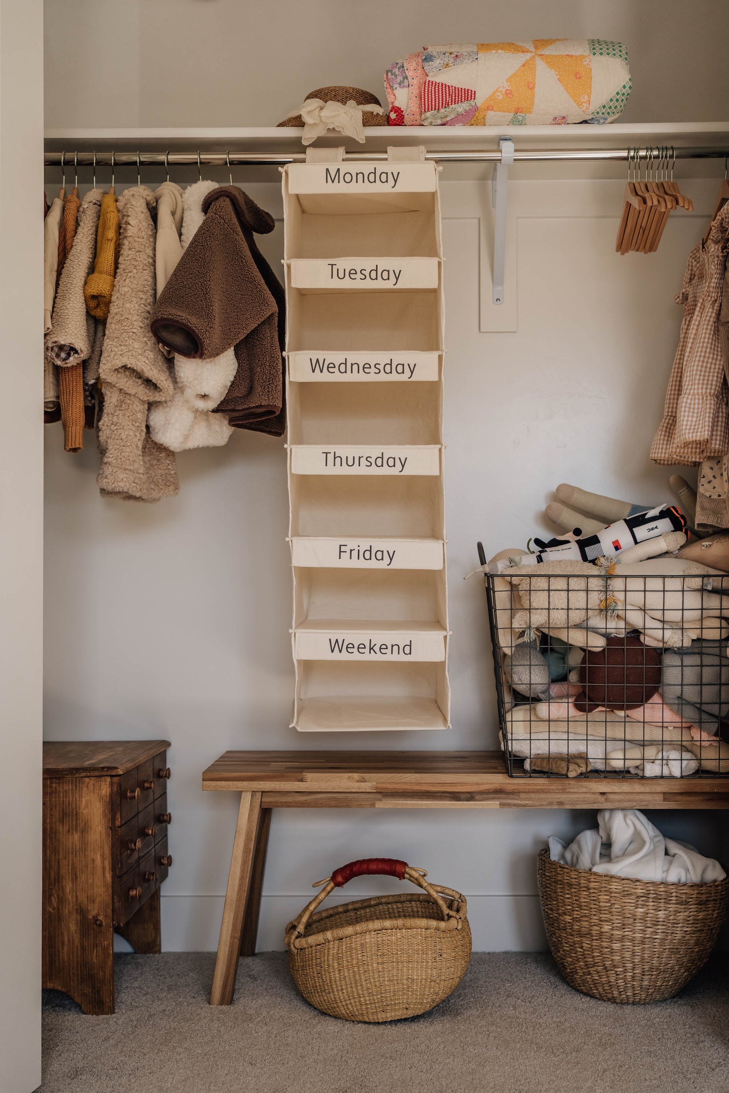 Weekly Linen Clothes Organizer