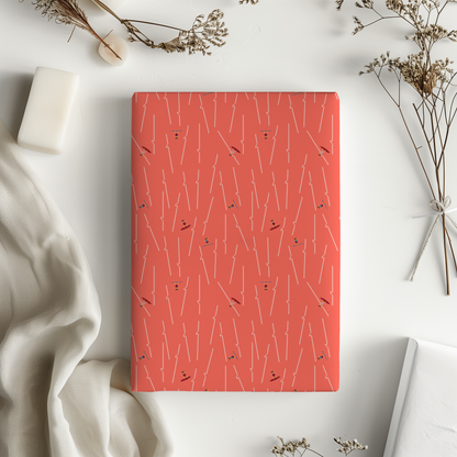 Coral Pink Surfer Wrapping Paper