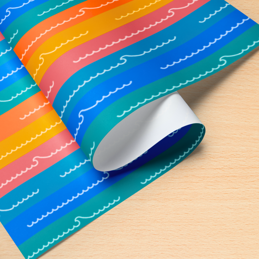 Colorful Sunset Waves Wrapping Paper