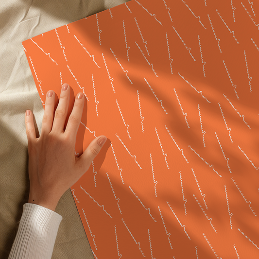 Orange Scattered Waves Gift Wrap Paper