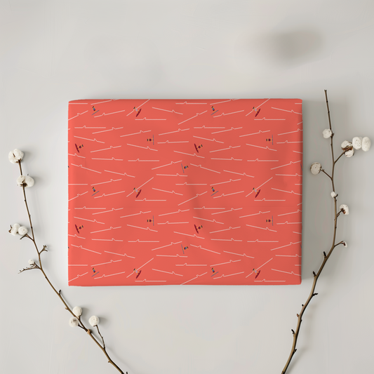Coral Pink Surfer Wrapping Paper