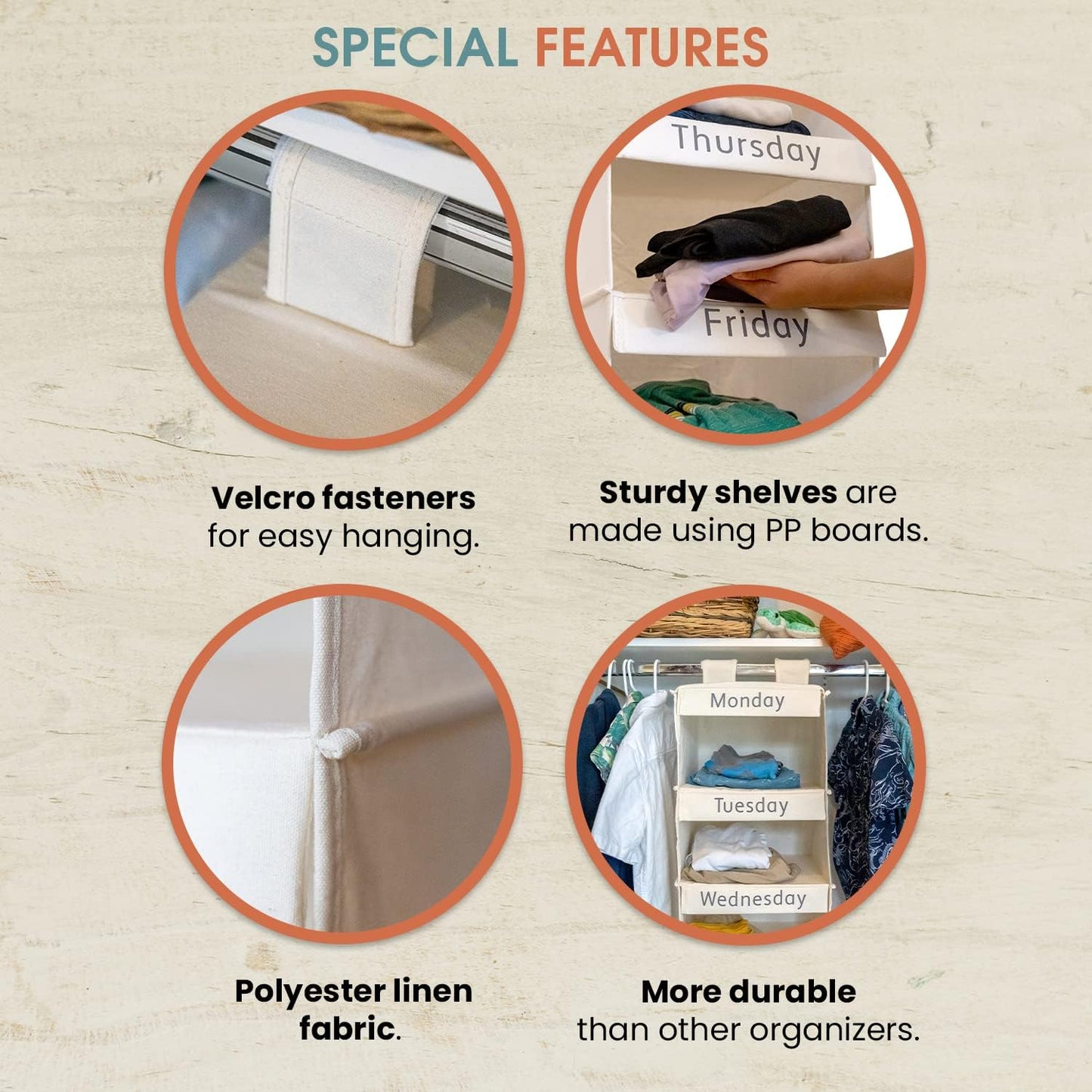 Weekly Linen Clothes Organizer