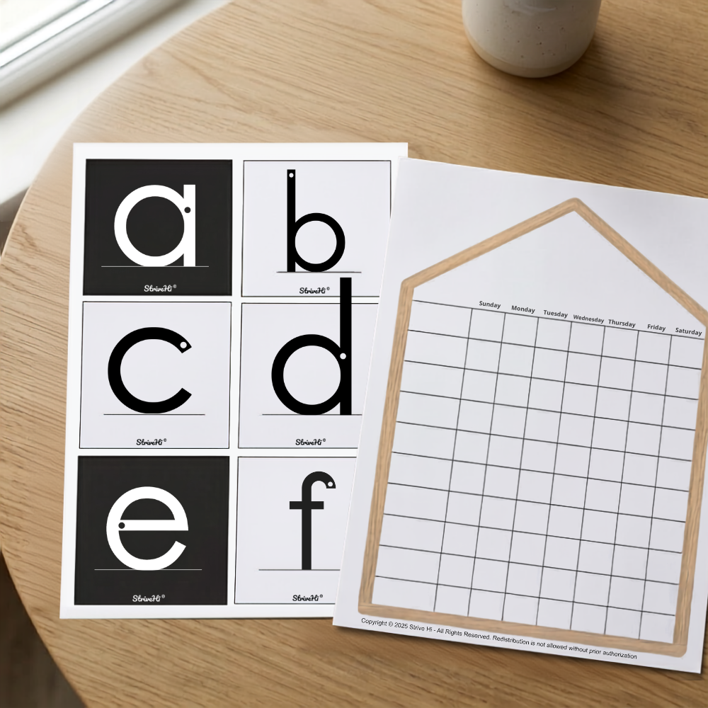 Montessori-Inspired Sandpaper Letters + Daily Routine Chart Bundle | Printable Digital Download