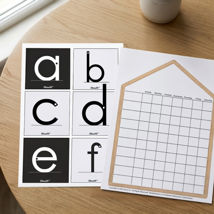 Montessori-Inspired Sandpaper Letters + Daily Routine Chart Bundle | Printable Digital Download