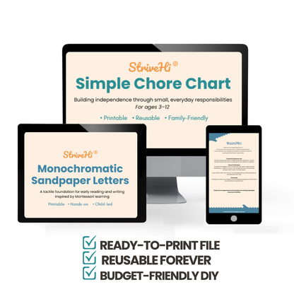 Montessori-Inspired Sandpaper Letters + Daily Routine Chart Bundle | Printable Digital Download